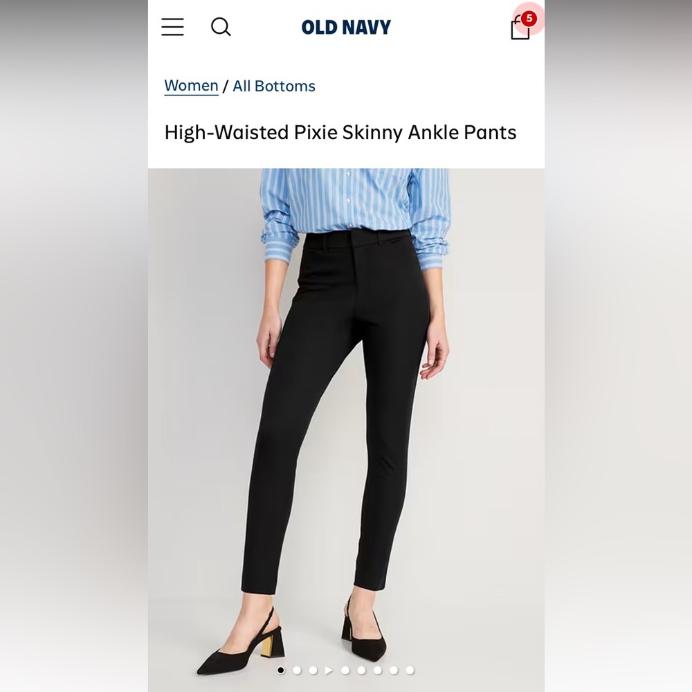 Black High-Waisted Pixie Skinny Ankle Pants Size 6 Petite Like New